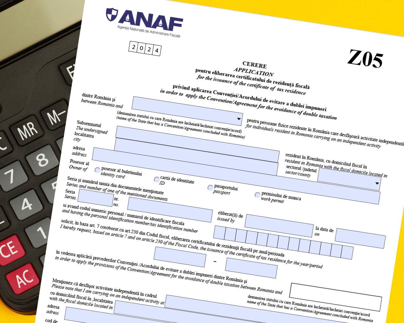 Evitarea dublei impuneri PFA (Z05)