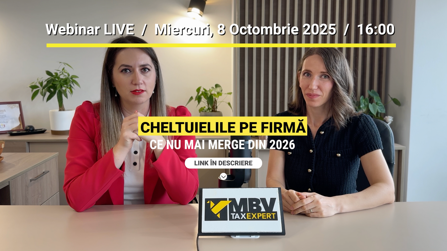 Webinar 8 Octombrie 2025: Cheltuieli pe firmă: ce nu mai merge din 2026 și ce soluții ai în schimb